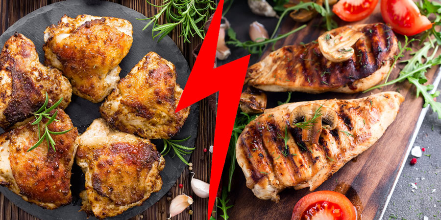 بررسی ارزش غذایی ران مرغ با سینه مرغ